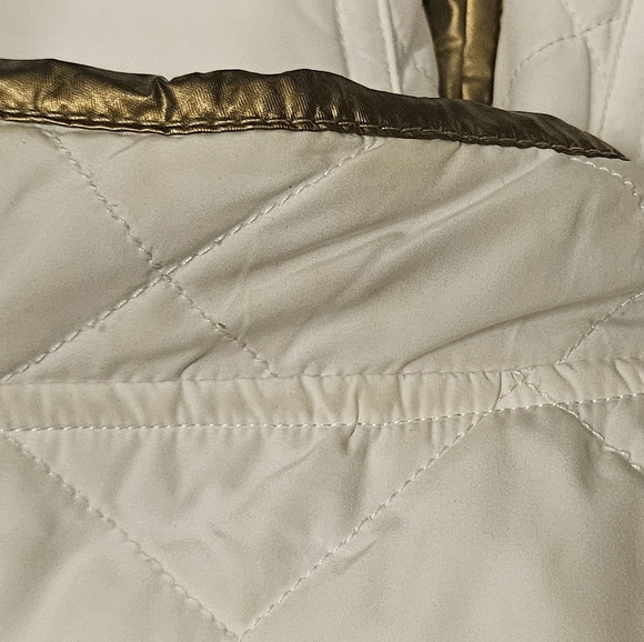 Lauren by Ralph Lauren Metallic gold white Reversible Quilted Vest size L - Picture 15 of 16
